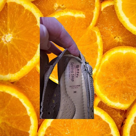 Spring Step Strap Back Open Toe Tan Wedge Sandals‎ Size 42 - Picture 3 of 7